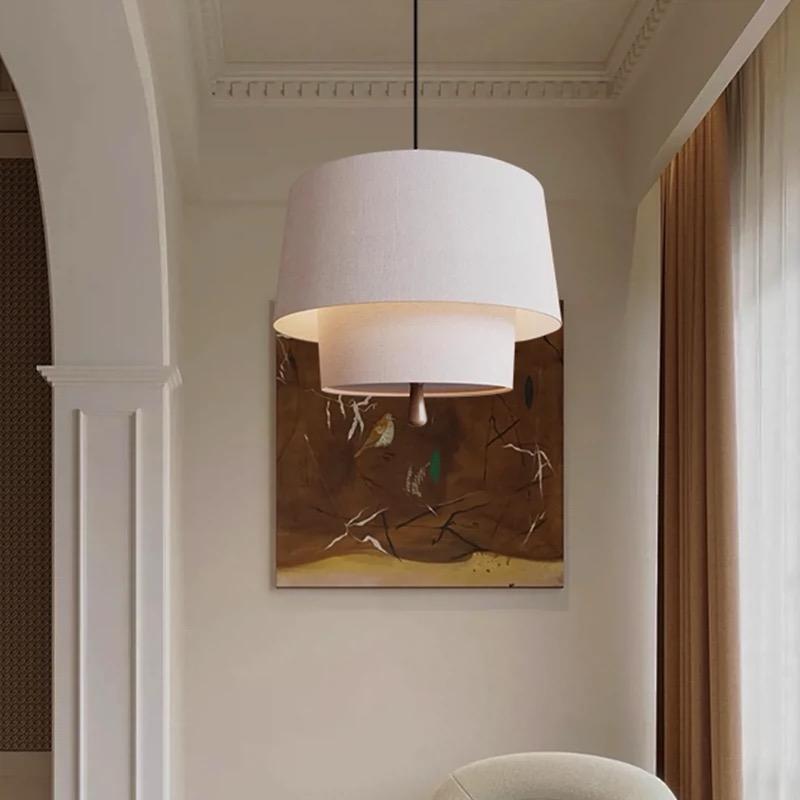 Modern Double-Layer Fabric Pendant Ceiling Light - Image 3