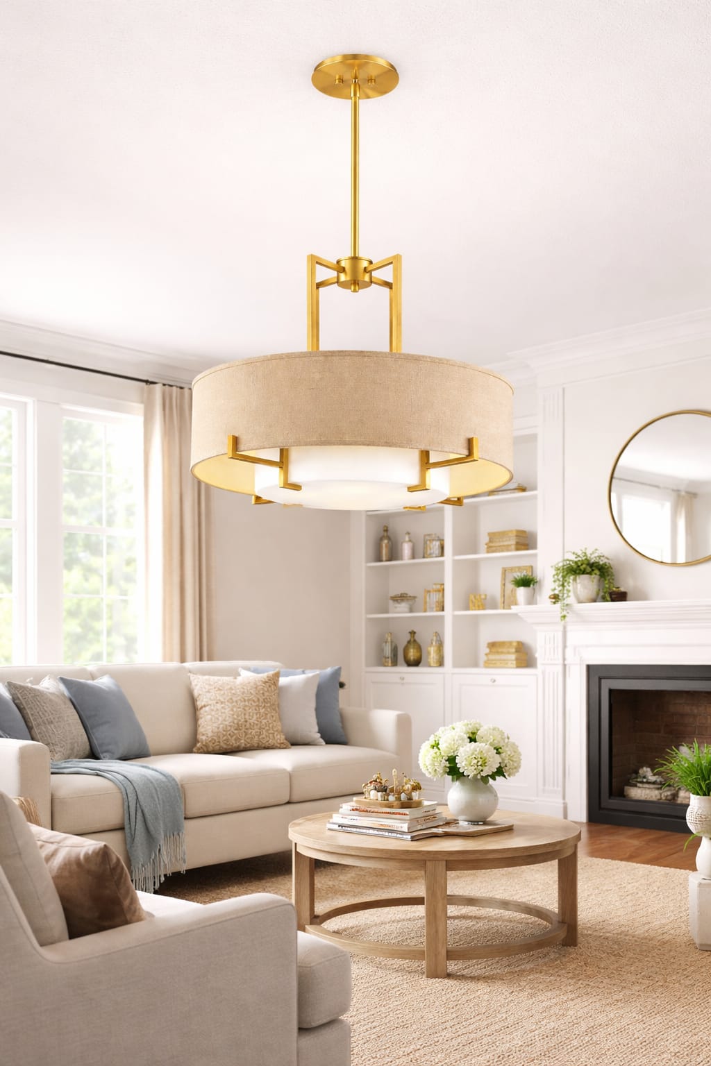 Serene Golden Pendant Lamp - Large